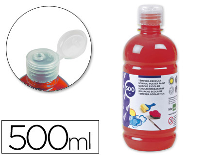 Témpera líquida Liderpapel escolar 500ml. rojo